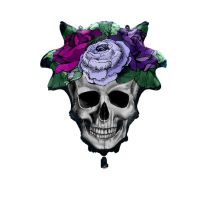 Floral Skull 21" Halloween Supershape Foil Balloon