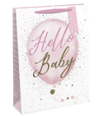 Hello Baby Pink Medium Gift Bag (Pack of 6)