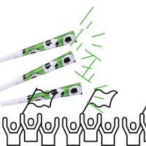 3-D Soccer Horns 6ct