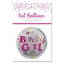 B-Day Girl Stars - 18" Foil Balloon
