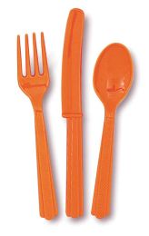 Pumpkin Orange Plastic Cutlery 18 CT.