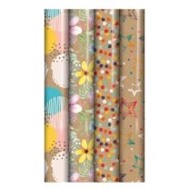 Printed Kraft Gift Wrap 3MT (Pack of 49)