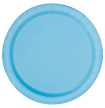 Powder Blue 9" Round Plates 16 CT.
