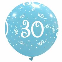 32" Sky Blue Age 30 Latex Balloon 1Ct