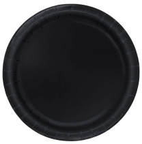 Midnight Black 9'' Round Plates 16 CT.