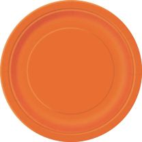 Pumpkin Orange 9'' Round Plates 16 CT.