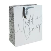Silver Wedding Day Medium Gift Bags 6ct