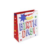 Hbday Text Medium Gift Bag 6ct