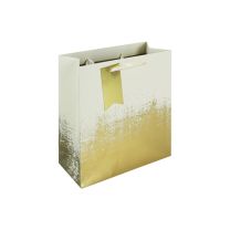 Cream Gold Distressed Medium Gift Bag 6ct