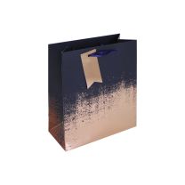 Navy Copper Distressed Medium Gift Bag 6ct