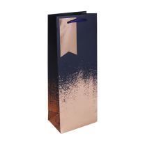 Navy Copper Distressed Bottle Bag 6ct