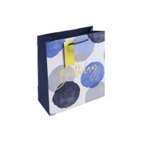 Blue Wcolour Hbday Medium Gift Bag 6ct
