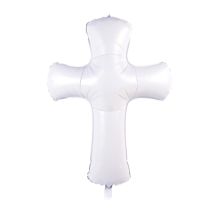 White Cross 30" Foil Balloon Unpackaged 