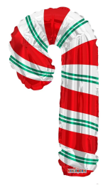 Christmas Candy Cane 36" Foil Balloon (Packed)