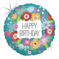 Wildflower Happy Birthday 18" Foil Balloon