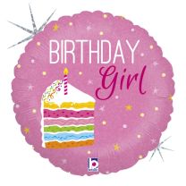 Birthday Cake Girl 18" Foil Balloon