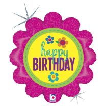 Birthday Button 18" Foil Balloon