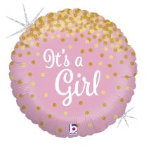 Pink and Gold It's A Girl 18" Foil Balloon