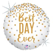 Glittering Best Day Ever! 18" Foil Balloon