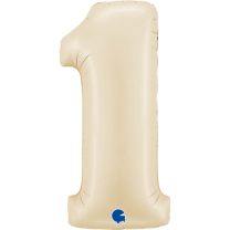 40" Satin Cream No. 1 - Number Foil Balloon