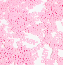 Table Confetti Pink Text BABY - 14 Grams