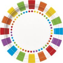 Rainbow Birthday 9'' Plates 8CT