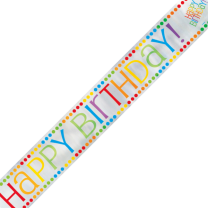 Rainbow Birthday Party Foil Banner 12ft