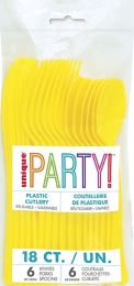 Yellow Assorted Cutlery 18ct 