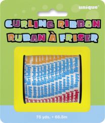 Happy Birthday Printed Curling Ribbon - 75yds