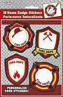 Name Badge Stickers - Fire Truck - 16ct.