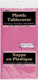 Hot Pink Plastic Tablecover 54"x108"