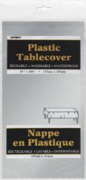 Silver Plastic Tablecover 54"x108"