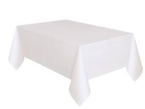 Bright White Plastic Tablecover 54 inch x108 inch