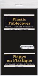 Midnight Black Plastic Tablecover 54"x108"