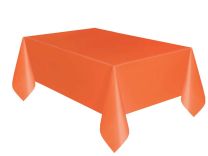 Pumpkin Orange Plastic Table Cover