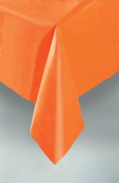 Pumpkin Orange Plastic Table Cover