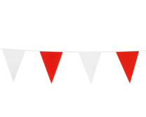 Flag Banner Bunting PE 10M Red & White 20x30cm