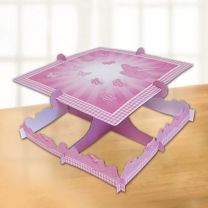 Christening Pink Reversible Cake Stand 