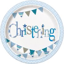 Christening Blue 9"; Plates 8CT.