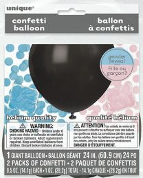 Gender Reveal 24" Latex Balloon With Confetti