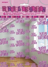 Prism Hanging Decorations Pink - Happy Birthday