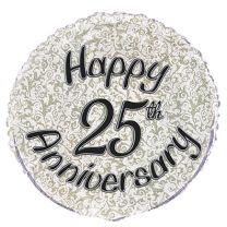 Happy 25th Anniversary 18" Foil Balloon
