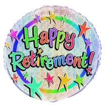 Happy Retirement Prismatic 18" Foil Balloon