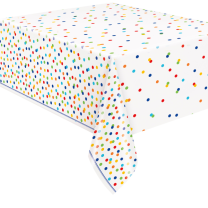 Rainbow Polka Dot Tablecover 1ct