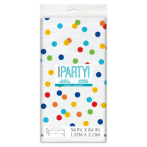 Rainbow Polka Dot Tablecover 1ct
