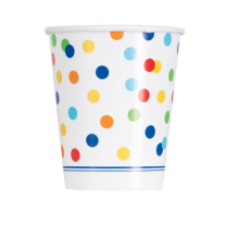 Rainbow Polka Dot 9oz Cups 8CT
