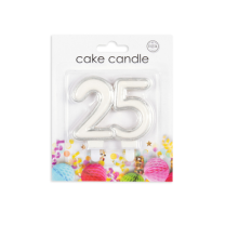 Fiesta Number Candle Silver No.25