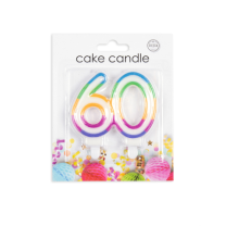 Age 60 Multicolour Candle 1pc