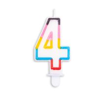 Numeral 4 Multicolour Candle (Box of 12)