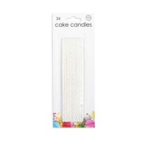 24 Extra Long White Cake Candles